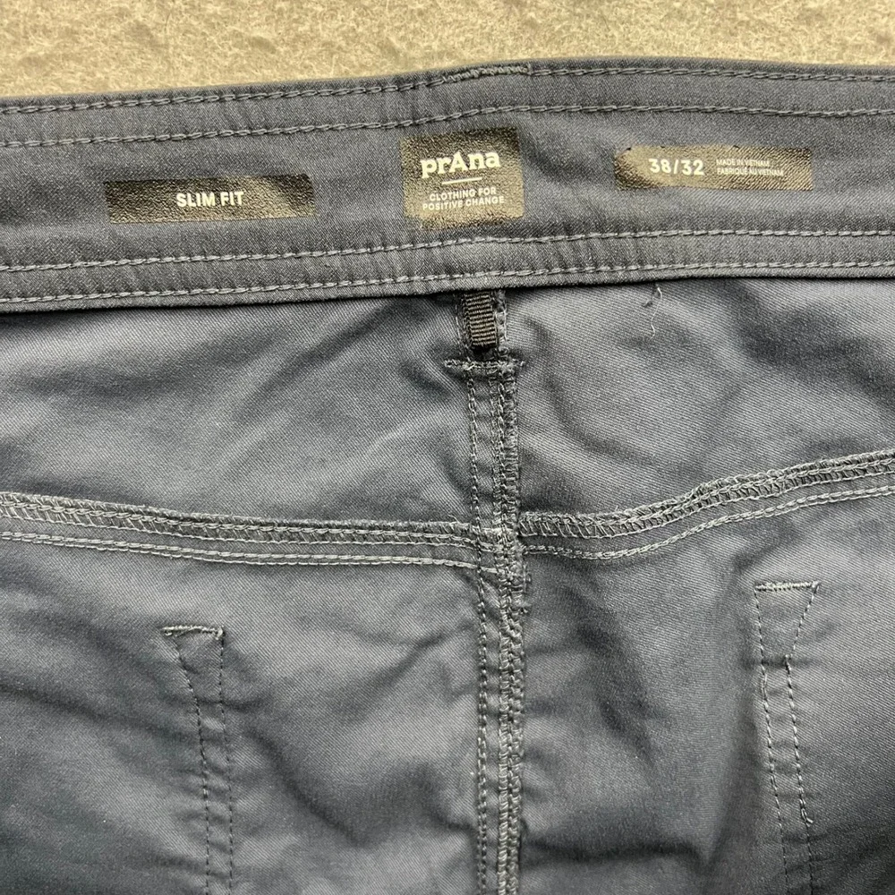 Prana Slim Fit Pants Mens 38x32 Charcoal Gray Outdoor Casual Trousers 2374